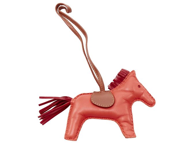 Hermès Hängeschmuck mit Fransen aus Leder, trimed Hermes Milo Rodeo MM Rot - Ansicht 2