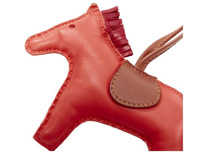 Hermès Hängeschmuck mit Fransen aus Leder, trimed Hermes Milo Rodeo MM Rot - Ansicht 4