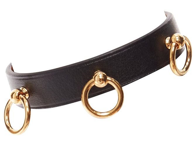 Ring Hermès Bracciale Lockette in pelle liscia con anello d'oro Mini Dog Hermes Nero - vista 2