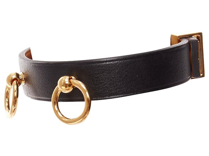 Ring Hermès Bracciale Lockette in pelle liscia con anello d'oro Mini Dog Hermes Nero - vista 4