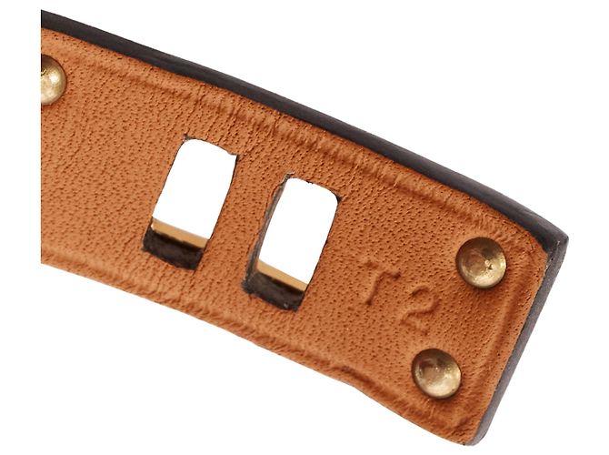 Ring Hermès Bracciale Lockette in pelle liscia con anello d'oro Mini Dog Hermes Nero - vista 6