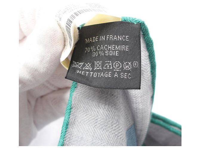 Hermès Hermes Seiden-Kaschmir-Schal Chevaux Déchaînés Grau - Ansicht 3