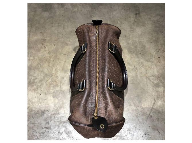 Dior Leder Trotter Boston Tasche mit geprägtem Diorissimo-Muster Braun - Ansicht 3