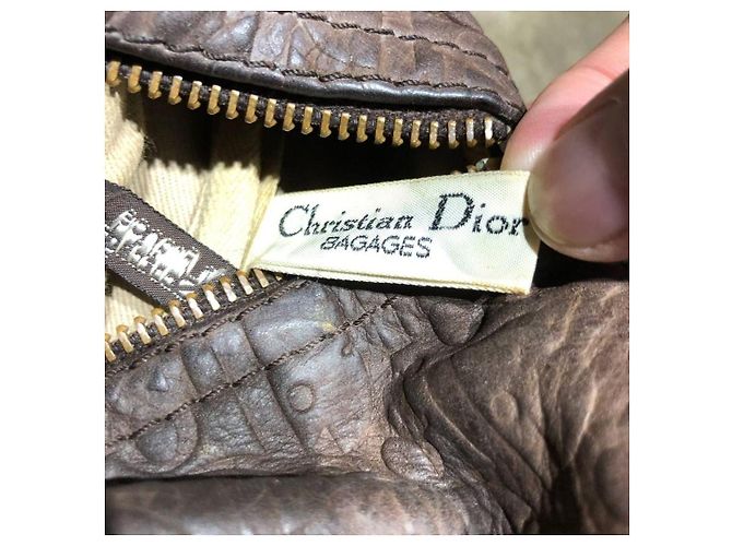 Dior Leder Trotter Boston Tasche mit geprägtem Diorissimo-Muster Braun - Ansicht 9