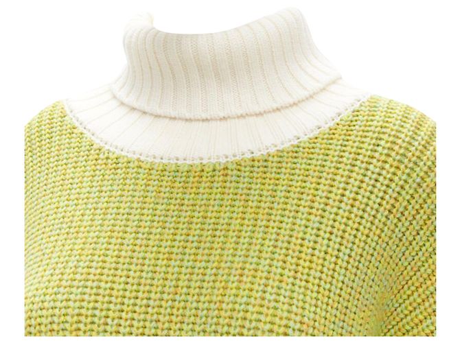 Tibi merino wool lime crast rolled turtleneck sweater - view 2