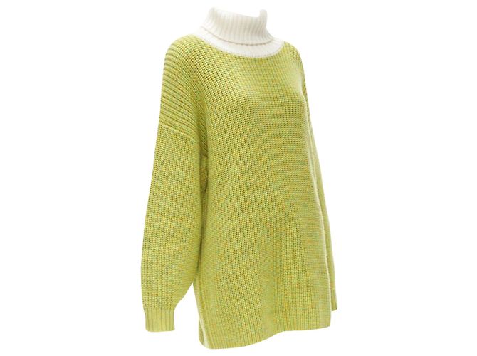 Tibi merino wool lime crast rolled turtleneck sweater - view 3