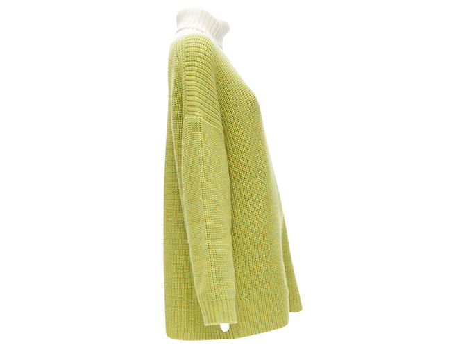 Tibi merino wool lime crast rolled turtleneck sweater - view 4