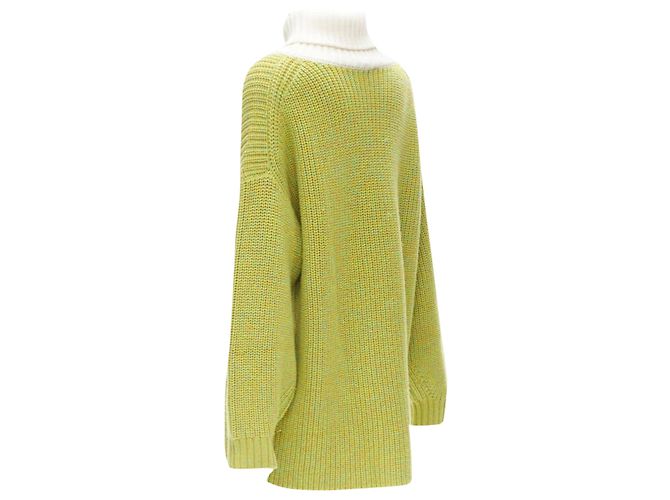 Tibi merino wool lime crast rolled turtleneck sweater - view 6
