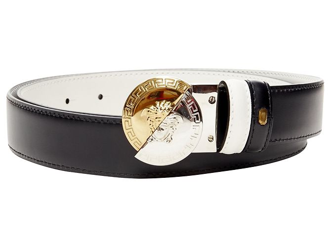Cintura reversibile in argento con moneta Demi Medusa di Versace - vista 2