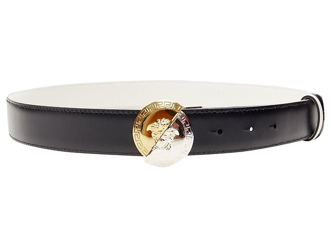 Cintura reversibile in argento con moneta Demi Medusa di Versace - vista 6