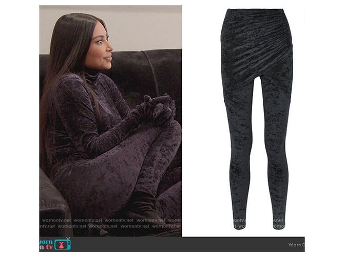 Balenciaga Demna zerknitterte Samt-Hose mit Drapierung vorne - Ansicht 2