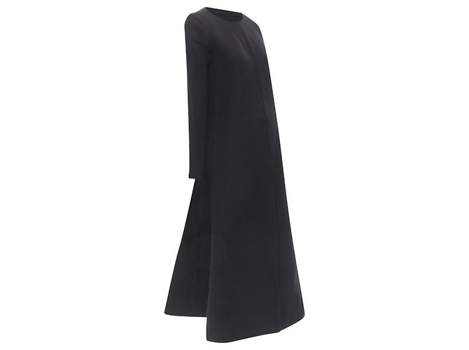 Rosie Assoulin Long Sleeves Front Slit Backless Tunic Top Black - view 3