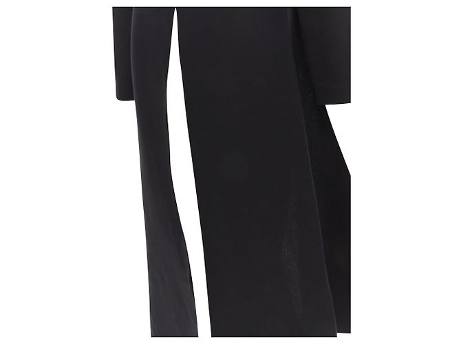 Rosie Assoulin Long Sleeves Front Slit Backless Tunic Top Black - view 6