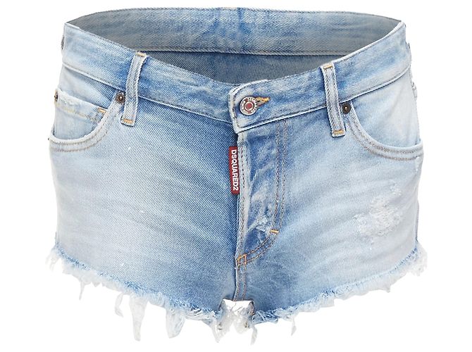 Dsquared2 Shorts corti sfilacciati con patch logo Dsquared - vista 3
