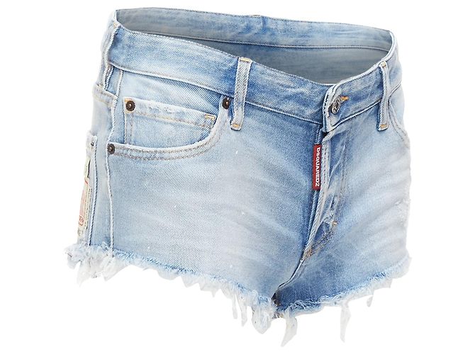 Dsquared2 Shorts corti sfilacciati con patch logo Dsquared - vista 4