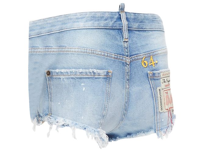 Dsquared2 Shorts corti sfilacciati con patch logo Dsquared - vista 6