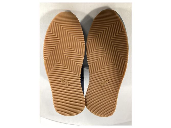 Sneakers basse con lacci Tom Ford in suede blu e nero - vista 18