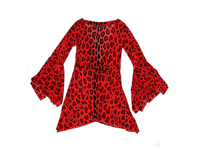 Vestido mini sin espalda de viscosa roja con estampado de leopardo Tom Ford - vista 5