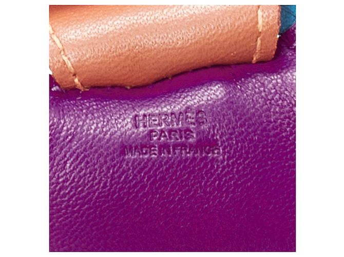 Hermès Charm de caballo con flecos de cuero trimado Hermes Rodeo PM Púrpura - vista 5