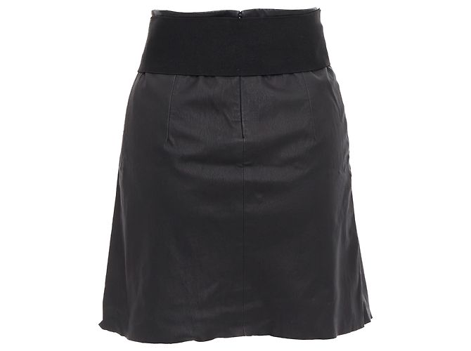 Lederrock mit breitem elastischem Gürtel und Pierre Balmain-Logo - Ansicht 5