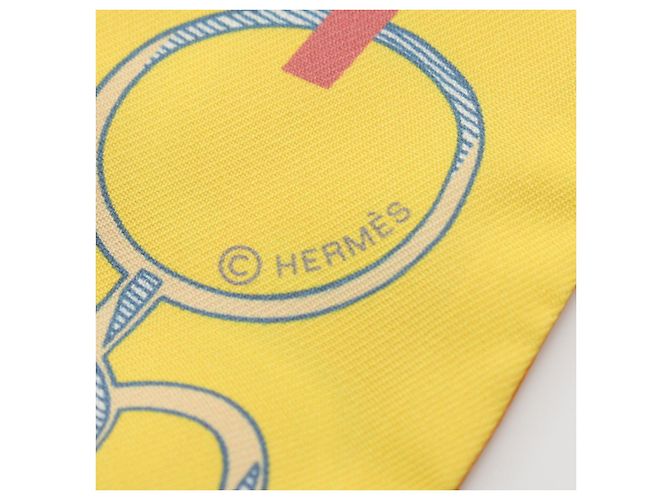 Bufanda de seda Hermès Twilly DO RE BOUCLES Naranja - vista 2