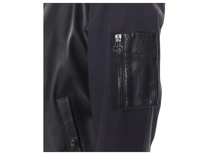 Giacca bomber in pelle di agnello a contrasto Lanvin Alber Elbaz - vista 2