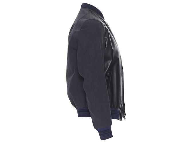 Giacca bomber in pelle di agnello a contrasto Lanvin Alber Elbaz - vista 4