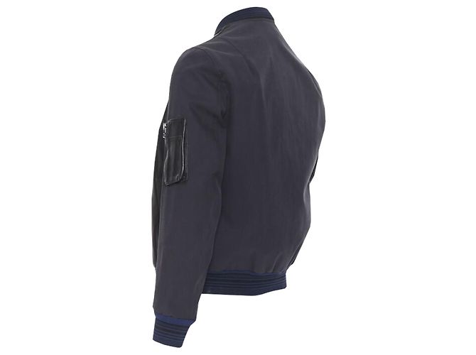 Giacca bomber in pelle di agnello a contrasto Lanvin Alber Elbaz - vista 6