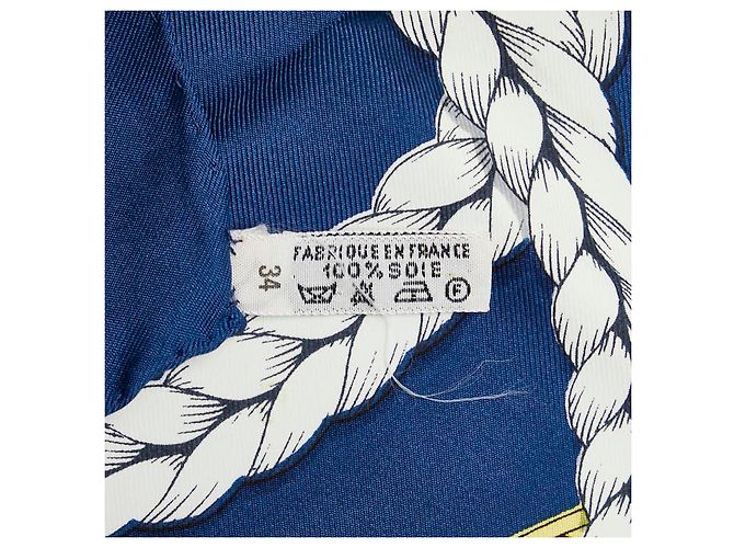 Sciarpa in seta Hermès Grand Apparat Blu - vista 5