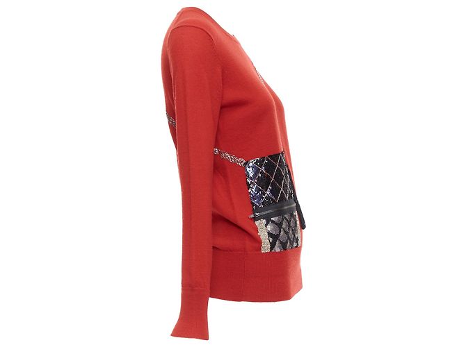 Merinowollpullover mit Pailletten Trompe Loeil von Markus Lupfer - Ansicht 3