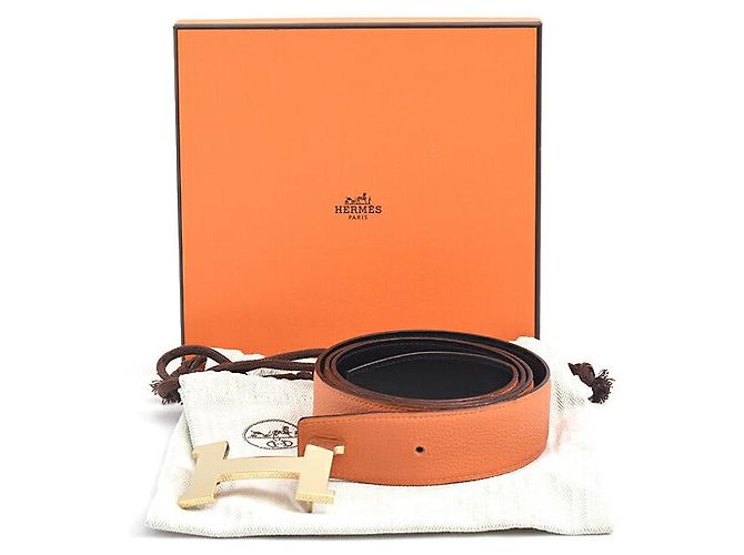 Herren-Gürtel Hermès Constance wendbar Orange - Ansicht 10