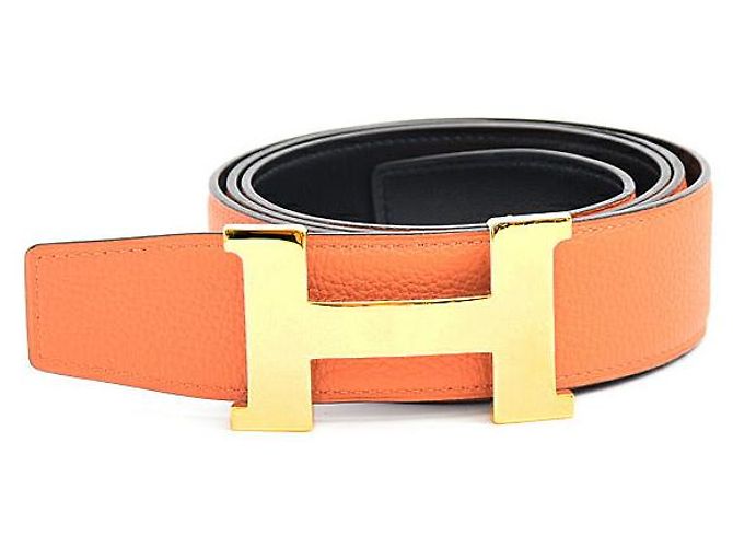 Herren-Gürtel Hermès Constance wendbar Orange - Ansicht 2