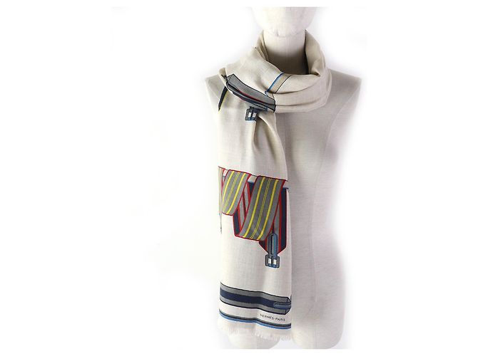Chal de cachemira y seda Sangles de Hermès Multicolor - vista 4