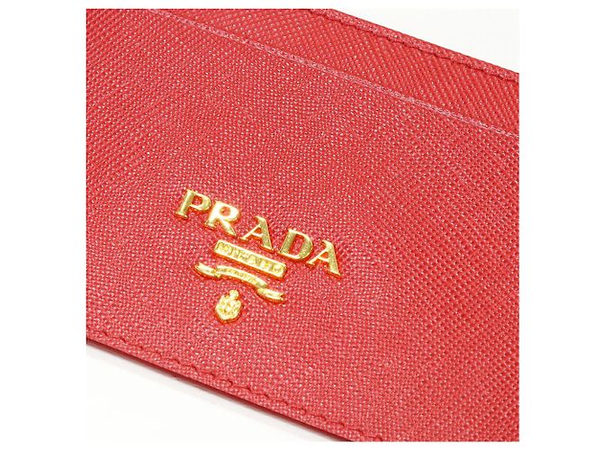Porte-cartes en cuir Saffiano rouge Prada 1MC208 - vue 4