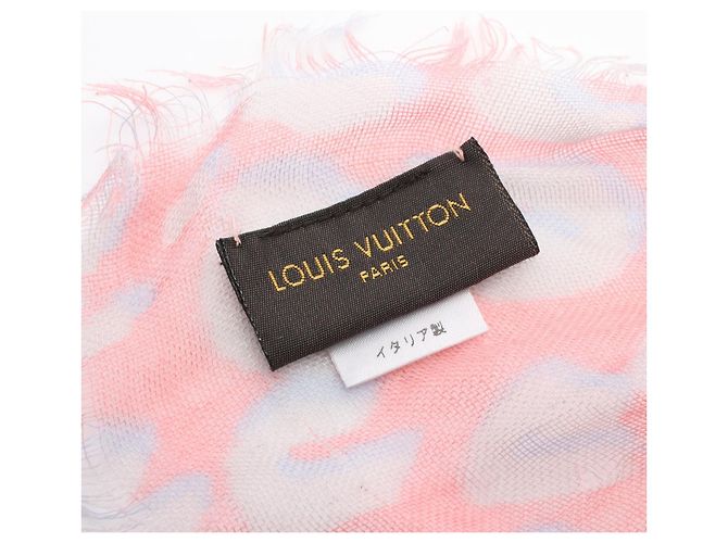 Stola in seta e cashmere leopardata Louis Vuitton M75401 Rosa - vista 2