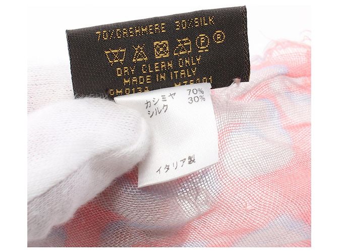 Stola in seta e cashmere leopardata Louis Vuitton M75401 Rosa - vista 3
