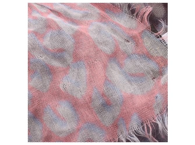 Stola in seta e cashmere leopardata Louis Vuitton M75401 Rosa - vista 5