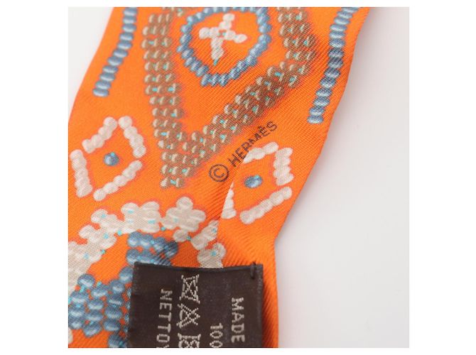 Foulard Twilly in seta Hermès arancione multicolore - vista 3