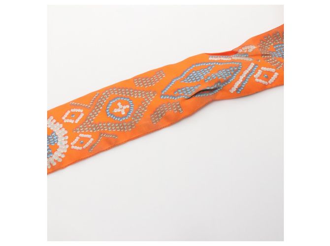 Foulard Twilly in seta Hermès arancione multicolore - vista 4