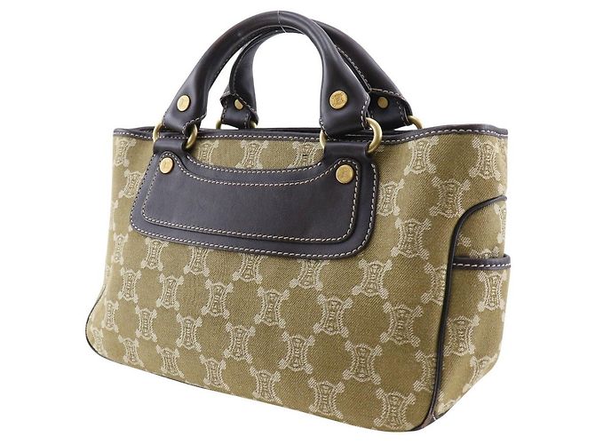 Céline Borsa a mano Celine Canvas Boogie Bag Khaki Verde - vista 2