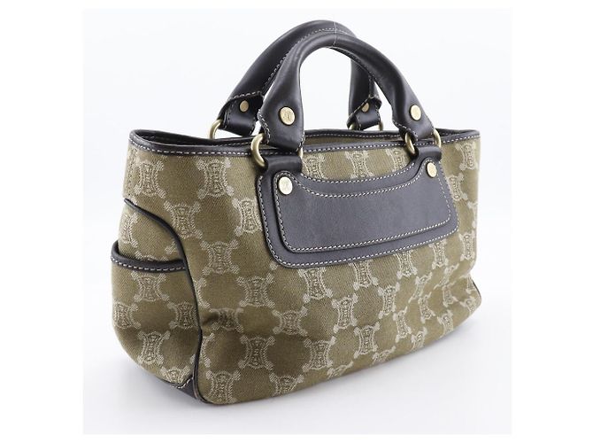 Céline Borsa a mano Celine Canvas Boogie Bag Khaki Verde - vista 3
