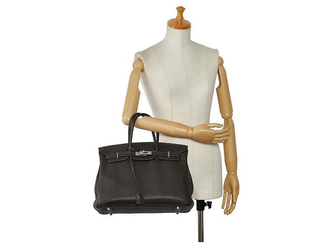 Hermès Borsa Hermes Birkin 35 Togo con hardware argentato Grigio - vista 10