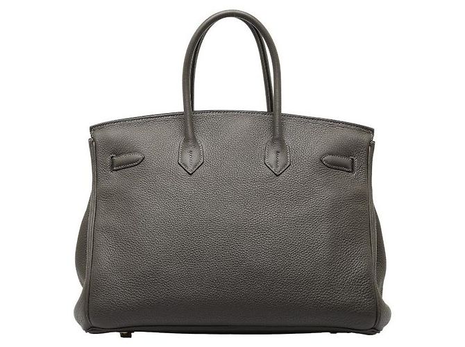 Hermès Borsa Hermes Birkin 35 Togo con hardware argentato Grigio - vista 3