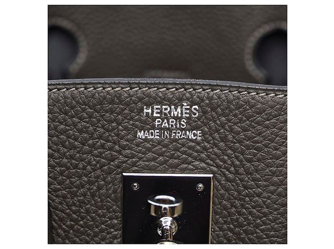 Hermès Borsa Hermes Birkin 35 Togo con hardware argentato Grigio - vista 8