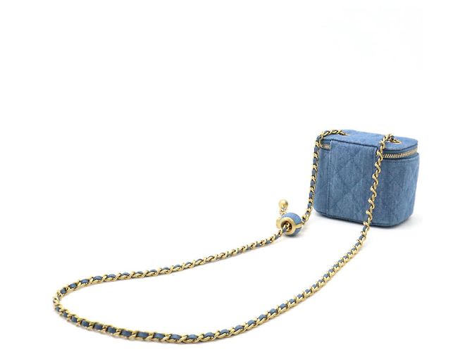 Chanel Denim Matelasse Small Vanity Bag Blue - view 2