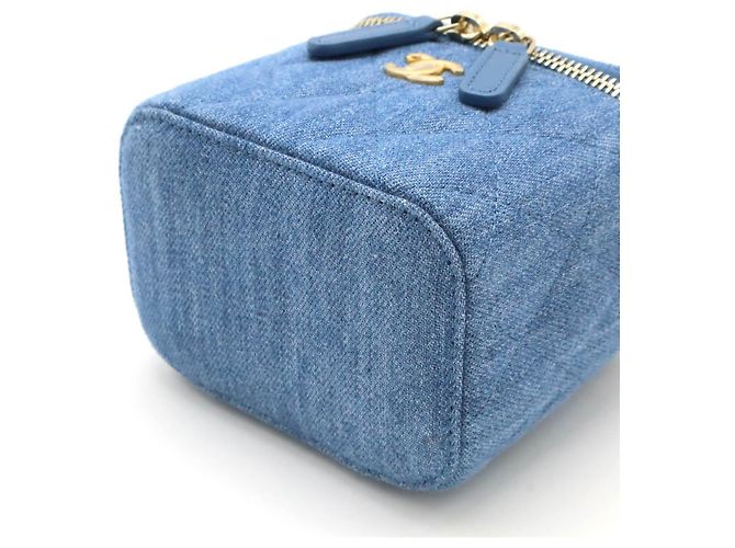 Chanel Denim Matelasse Small Vanity Bag Blue - view 3
