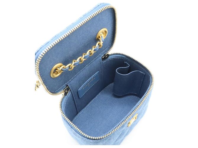 Chanel Denim Matelasse Small Vanity Bag Blue - view 5
