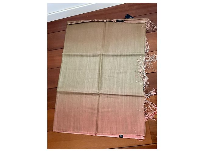 Autre Marque Stola Jim Thomson in seta e lana rosa beige grigio - vista 3