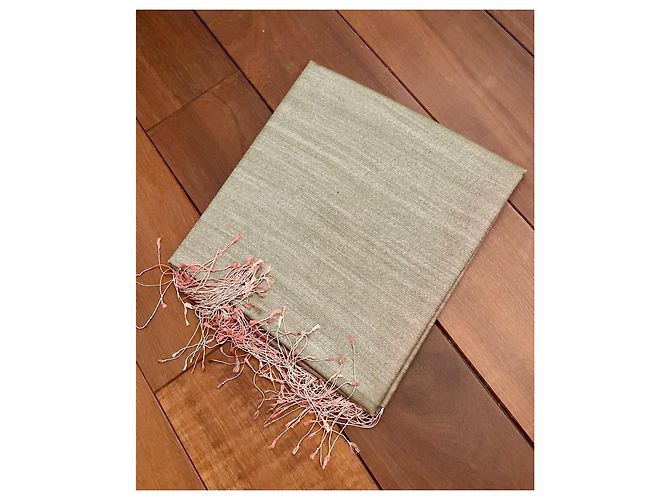 Autre Marque Stola Jim Thomson in seta e lana rosa beige grigio - vista 4