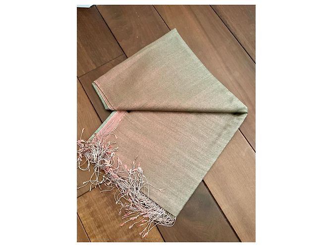 Autre Marque Stola Jim Thomson in seta e lana rosa beige grigio - vista 5